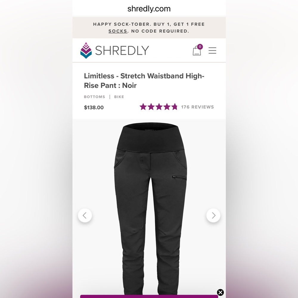 Shredly // Limitless - Stretch Waistband High-Rise Pant : Noir